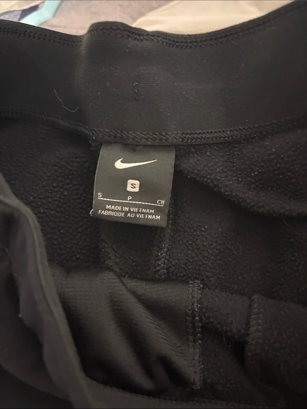Nike Black Womens Sweatpants with White Swoosh and fleece lining